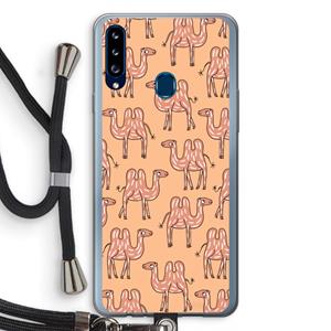 CaseCompany Kameel: Samsung Galaxy A20s Transparant Hoesje met koord