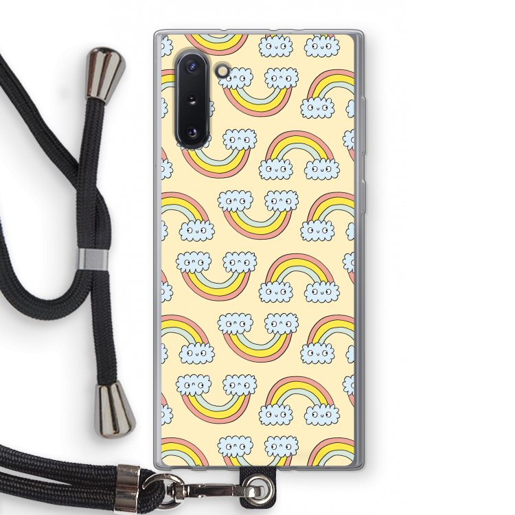 CaseCompany Regenboog: Samsung Galaxy Note 10 Transparant Hoesje met koord