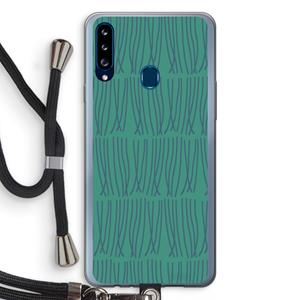 CaseCompany Swirls: Samsung Galaxy A20s Transparant Hoesje met koord