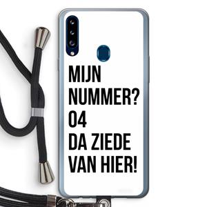 CaseCompany Da ziede van hier: Samsung Galaxy A20s Transparant Hoesje met koord
