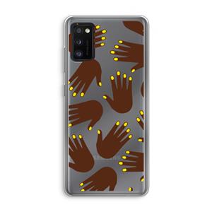 CaseCompany Hands dark: Samsung Galaxy A41 Transparant Hoesje