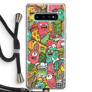 CaseCompany Vexx City: Samsung Galaxy S10 Plus Transparant Hoesje met koord