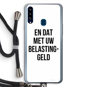 CaseCompany Belastinggeld: Samsung Galaxy A20s Transparant Hoesje met koord