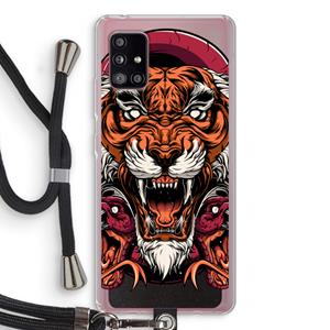 CaseCompany Tiger and Rattlesnakes: Samsung Galaxy A51 5G Transparant Hoesje met koord