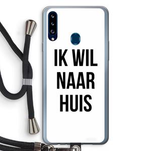 CaseCompany Ik wil naar huis: Samsung Galaxy A20s Transparant Hoesje met koord
