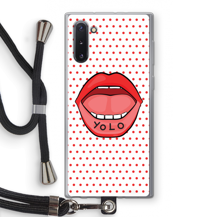 CaseCompany Yolo Denise: Samsung Galaxy Note 10 Transparant Hoesje met koord
