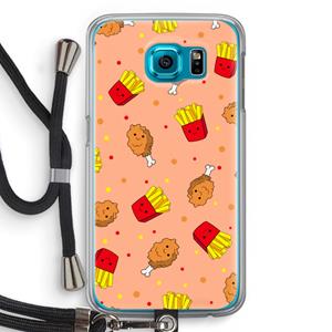 CaseCompany Chicken 'n Fries: Samsung Galaxy S6 Transparant Hoesje met koord