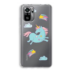 CaseCompany Vliegende eenhoorn: Xiaomi Redmi Note 10S Transparant Hoesje