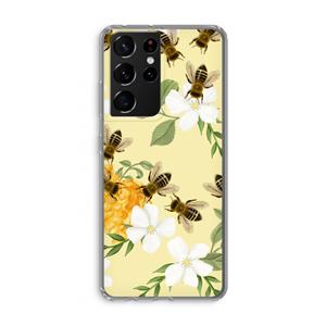 CaseCompany No flowers without bees: Samsung Galaxy S21 Ultra Transparant Hoesje