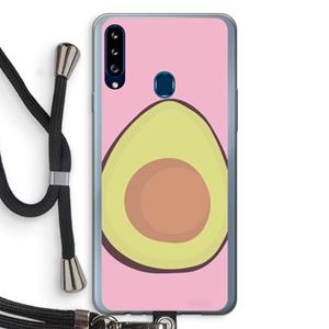 CaseCompany Avocado: Samsung Galaxy A20s Transparant Hoesje met koord