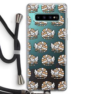 CaseCompany Slapende poes: Samsung Galaxy S10 Plus Transparant Hoesje met koord