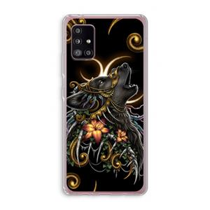 CaseCompany Huilende Wolf: Samsung Galaxy A51 5G Transparant Hoesje