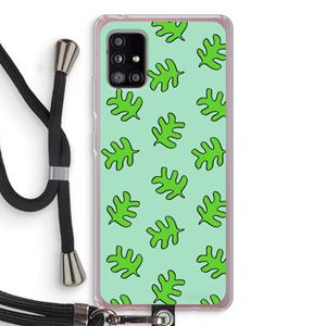 CaseCompany Groene blaadjes: Samsung Galaxy A51 5G Transparant Hoesje met koord