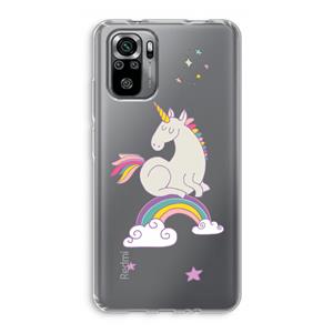 CaseCompany Regenboog eenhoorn: Xiaomi Redmi Note 10S Transparant Hoesje
