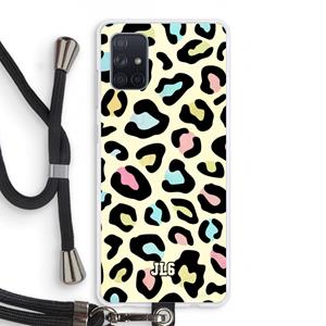 CaseCompany Leopard pattern: Samsung Galaxy A71 Transparant Hoesje met koord