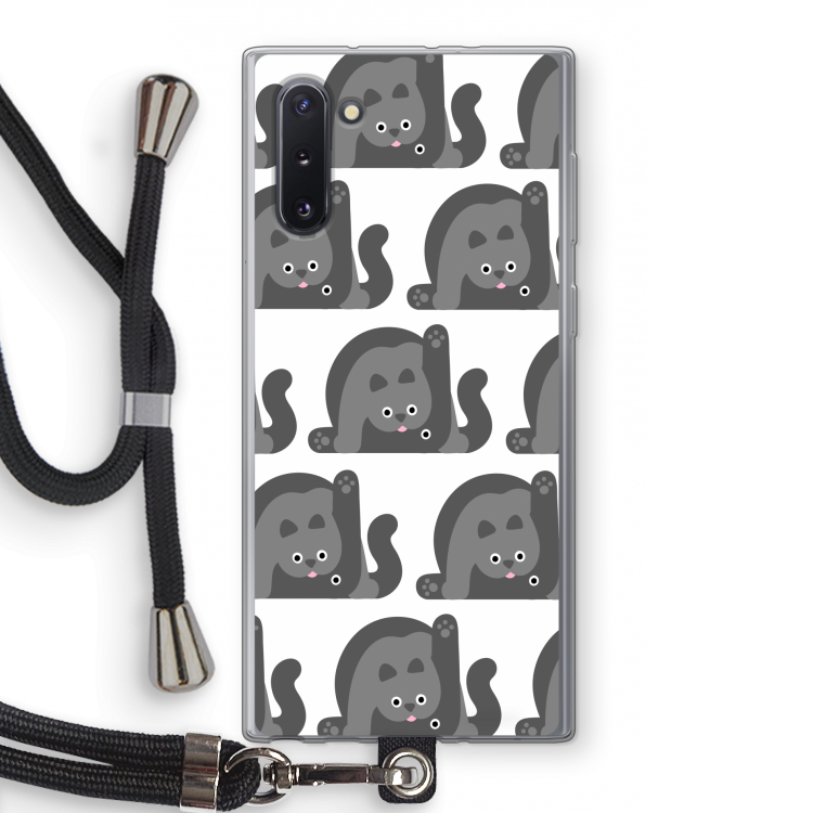CaseCompany Cats: Samsung Galaxy Note 10 Transparant Hoesje met koord