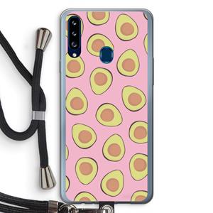 CaseCompany Dancing avocados: Samsung Galaxy A20s Transparant Hoesje met koord