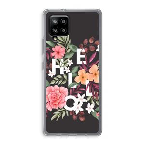 CaseCompany Hello in flowers: Samsung Galaxy A42 5G Transparant Hoesje