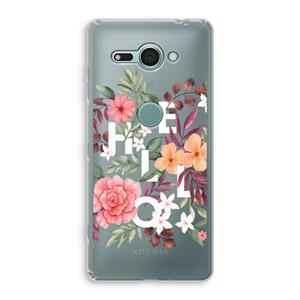 CaseCompany Hello in flowers: Sony Xperia XZ2 Compact Transparant Hoesje