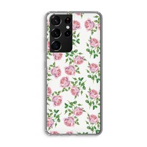 CaseCompany Kleine roosjes: Samsung Galaxy S21 Ultra Transparant Hoesje