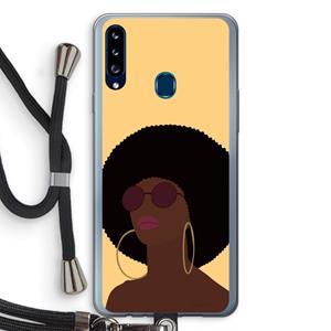 CaseCompany Golden hour: Samsung Galaxy A20s Transparant Hoesje met koord