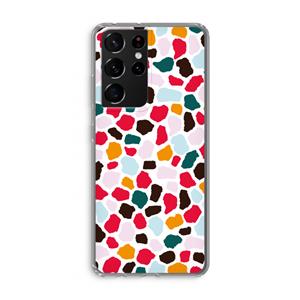 CaseCompany Colored Giraffe: Samsung Galaxy S21 Ultra Transparant Hoesje
