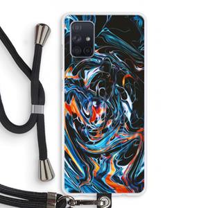 CaseCompany Black Unicorn: Samsung Galaxy A71 Transparant Hoesje met koord
