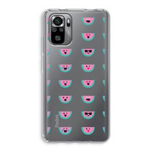 CaseCompany Smiley watermeloenprint: Xiaomi Redmi Note 10S Transparant Hoesje