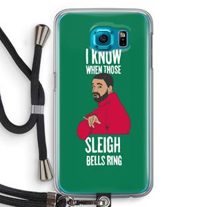 CaseCompany Sleigh Bells Ring: Samsung Galaxy S6 Transparant Hoesje met koord