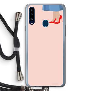 CaseCompany High heels: Samsung Galaxy A20s Transparant Hoesje met koord