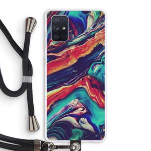 CaseCompany Chameleon Sun: Samsung Galaxy A71 Transparant Hoesje met koord