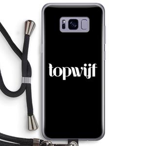 CaseCompany Topwijf Zwart: Samsung Galaxy S8 Plus Transparant Hoesje met koord