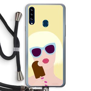 CaseCompany Ice cream: Samsung Galaxy A20s Transparant Hoesje met koord