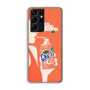 CaseCompany Peach please!: Samsung Galaxy S21 Ultra Transparant Hoesje