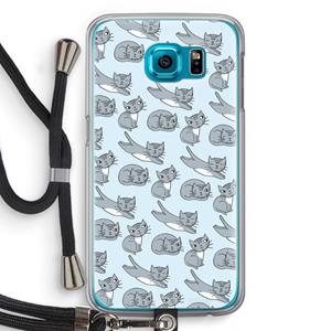 CaseCompany Poezen: Samsung Galaxy S6 Transparant Hoesje met koord