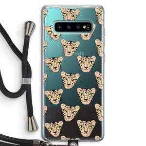 CaseCompany Tijger: Samsung Galaxy S10 Plus Transparant Hoesje met koord