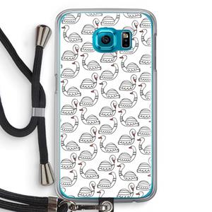 CaseCompany Zwanen: Samsung Galaxy S6 Transparant Hoesje met koord
