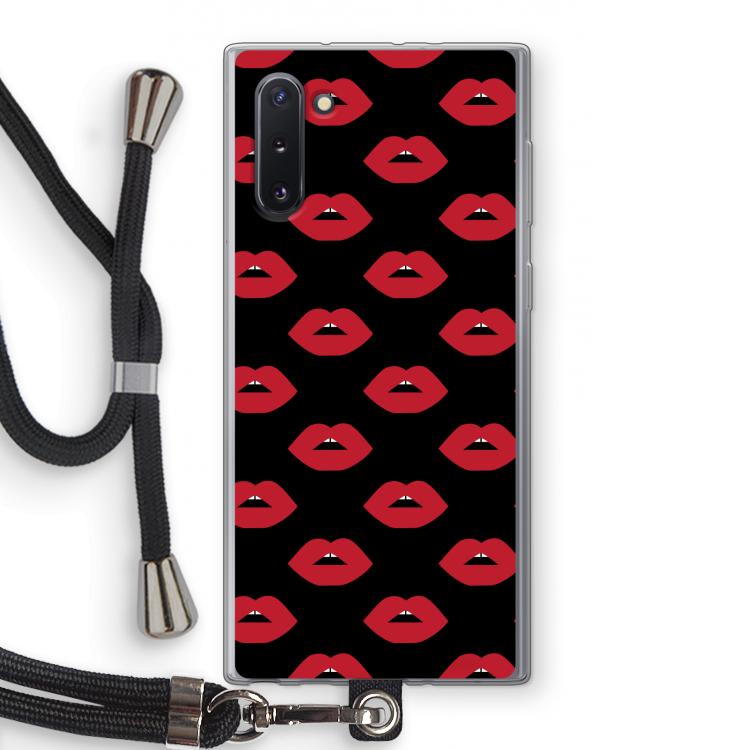 CaseCompany Lips: Samsung Galaxy Note 10 Transparant Hoesje met koord
