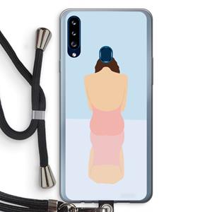 CaseCompany Mirror: Samsung Galaxy A20s Transparant Hoesje met koord