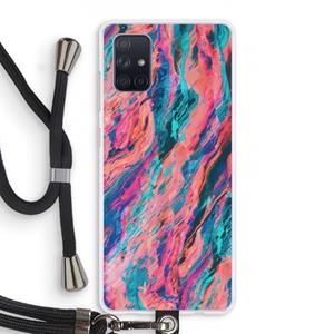 CaseCompany Electric Times: Samsung Galaxy A71 Transparant Hoesje met koord