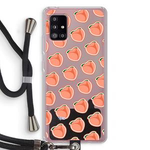 CaseCompany Just peachy: Samsung Galaxy A51 5G Transparant Hoesje met koord