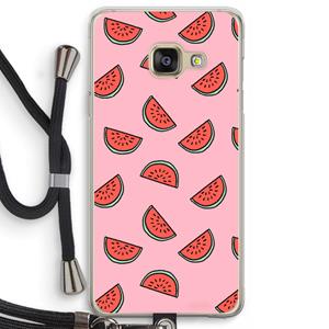 CaseCompany Watermeloen: Samsung Galaxy A3 (2016) Transparant Hoesje met koord