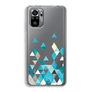 CaseCompany Gekleurde driehoekjes blauw: Xiaomi Redmi Note 10S Transparant Hoesje