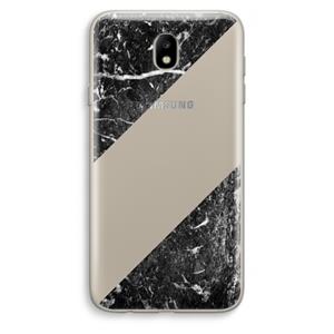 CaseCompany Zwart marmer: Samsung Galaxy J7 (2017) Transparant Hoesje
