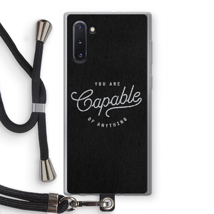 CaseCompany Capable: Samsung Galaxy Note 10 Transparant Hoesje met koord