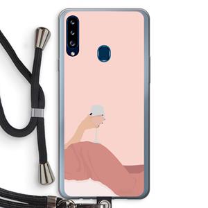 CaseCompany Wine: Samsung Galaxy A20s Transparant Hoesje met koord