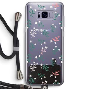 CaseCompany Small white flowers: Samsung Galaxy S8 Plus Transparant Hoesje met koord