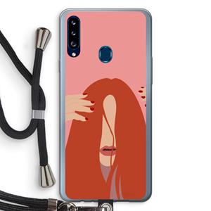 CaseCompany Woke up like this: Samsung Galaxy A20s Transparant Hoesje met koord