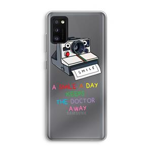 CaseCompany Smile: Samsung Galaxy A41 Transparant Hoesje