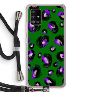 CaseCompany Green Cheetah: Samsung Galaxy A51 5G Transparant Hoesje met koord